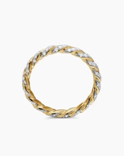 Pavé Petite Band Ring 18K Yellow Gold with Diamonds, 2.8mm
