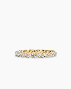 Pavé Petite Band Ring 18K Yellow Gold with Diamonds, 2.8mm