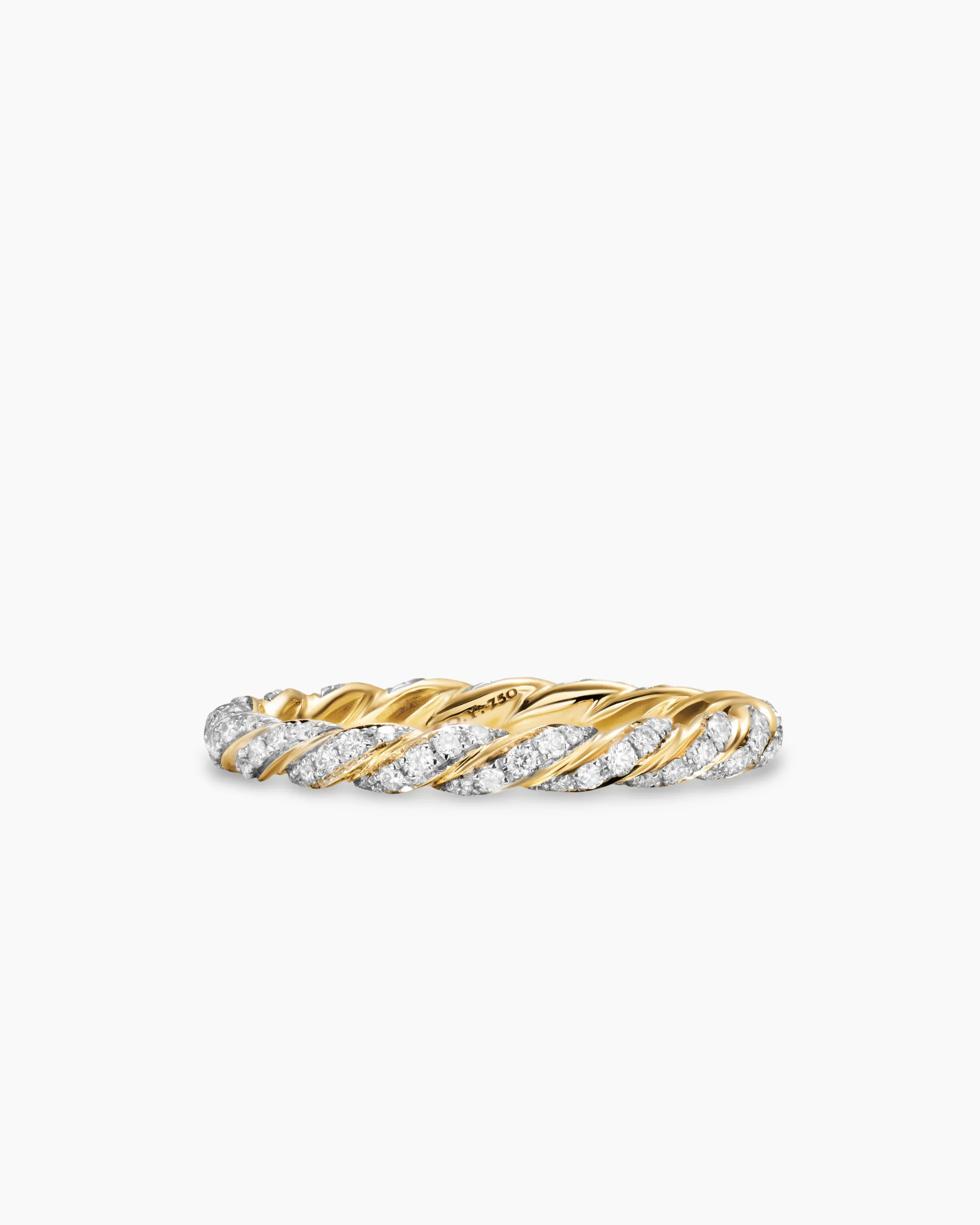 Pavé Petite Band Ring 18K Yellow Gold with Diamonds, 2.8mm
