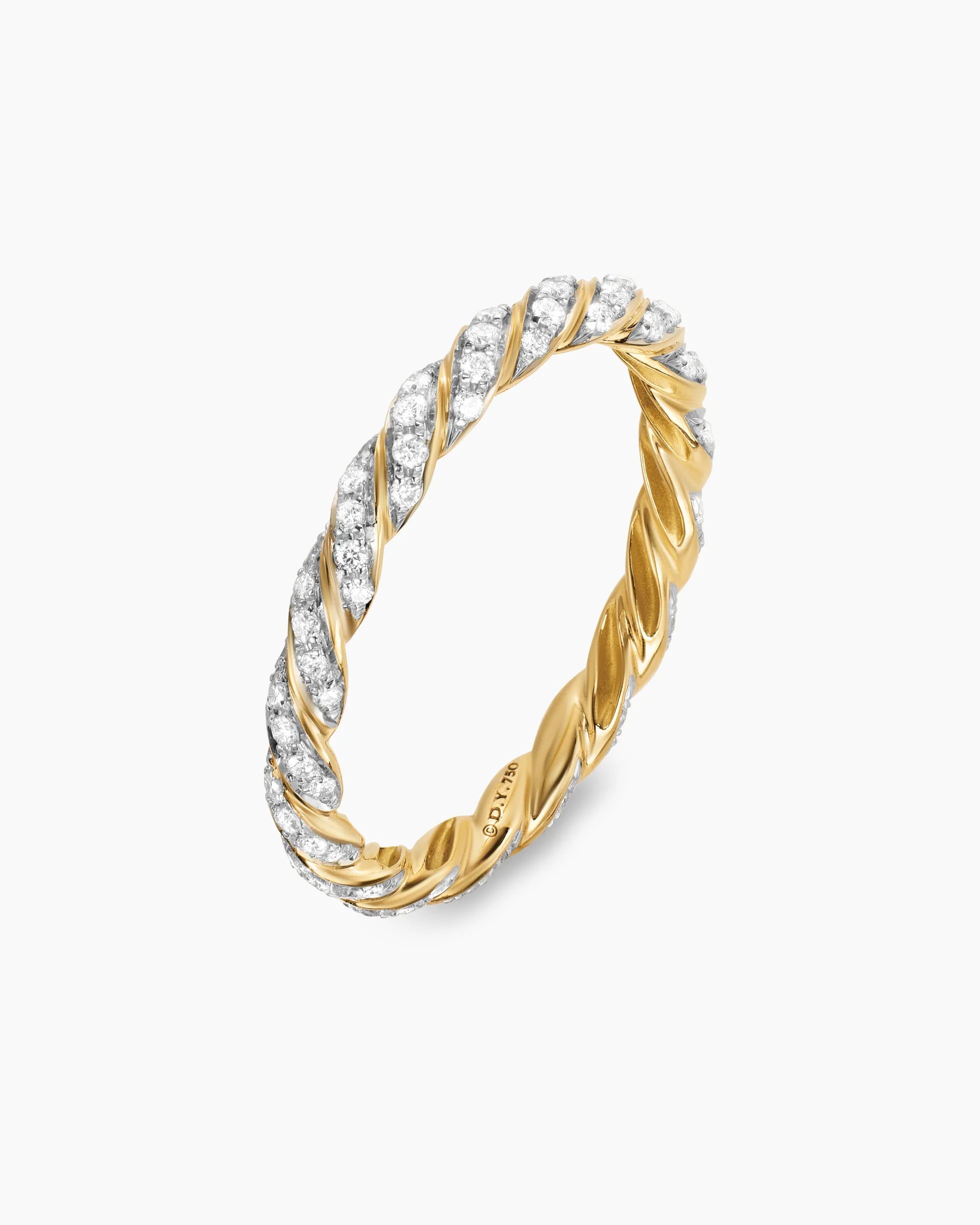 Pavé Petite Band Ring 18K Yellow Gold with Diamonds, 2.8mm
