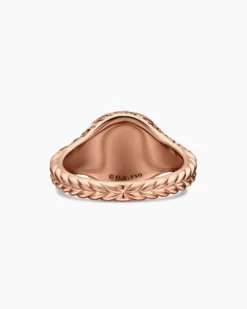 Pavé Pinky Ring 18K Rose Gold with Cognac Diamonds, 10mm