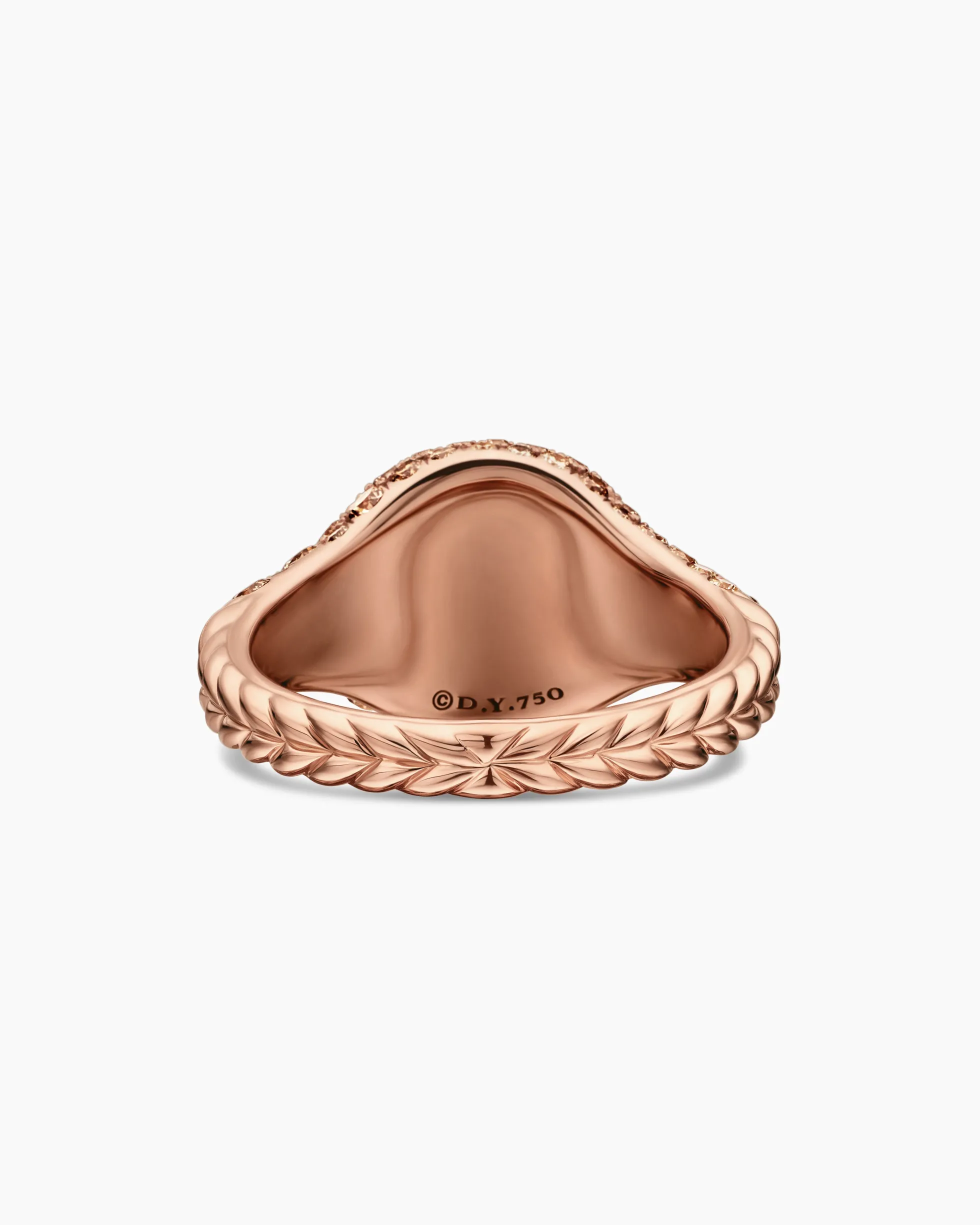 Pavé Pinky Ring 18K Rose Gold with Cognac Diamonds, 10mm