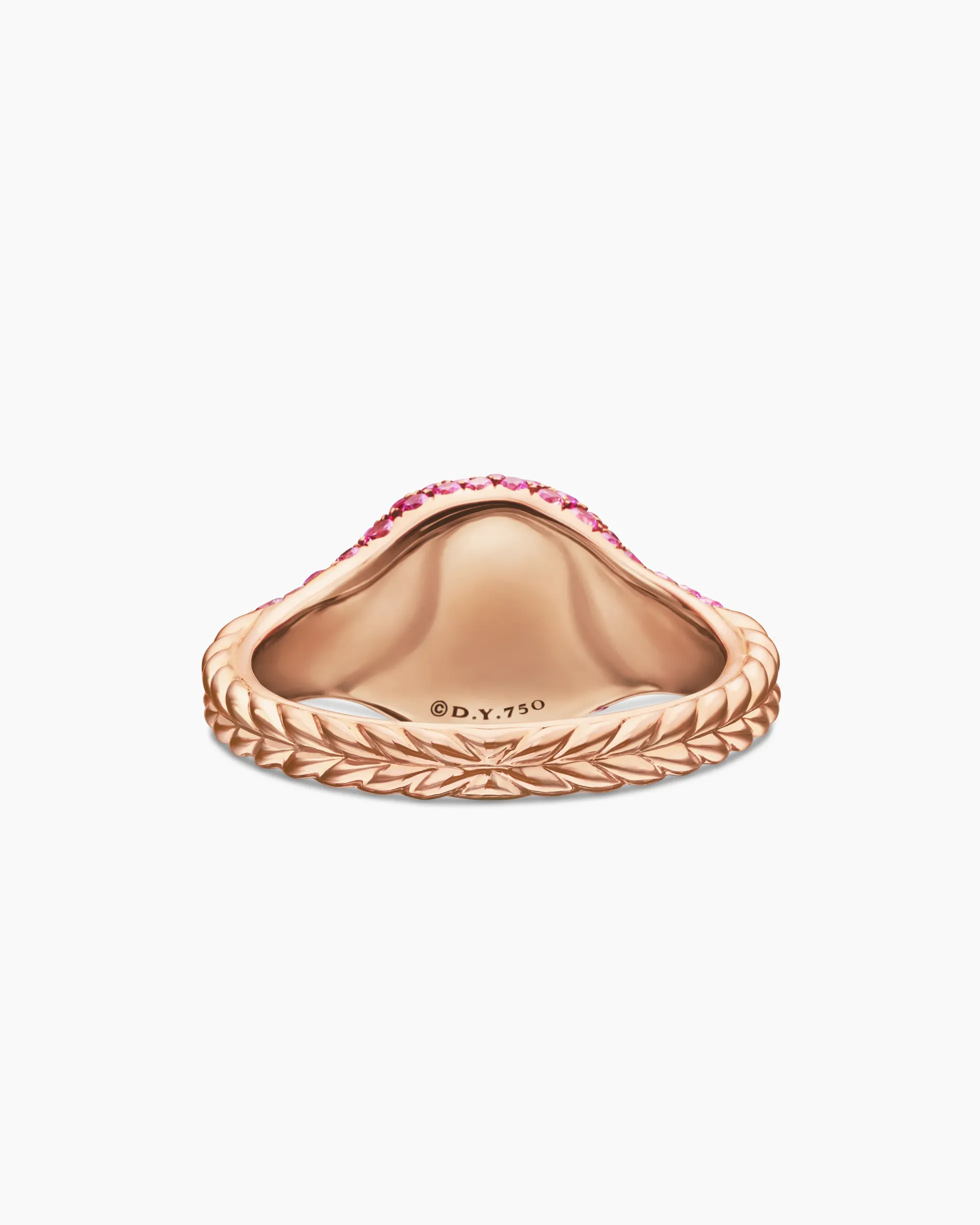 Pavé Pinky Ring 18K Rose Gold with Pink Sapphires, 10mm