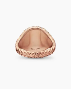 Pavé Pinky Ring 18K Rose Gold with Cognac Diamonds, 13mm