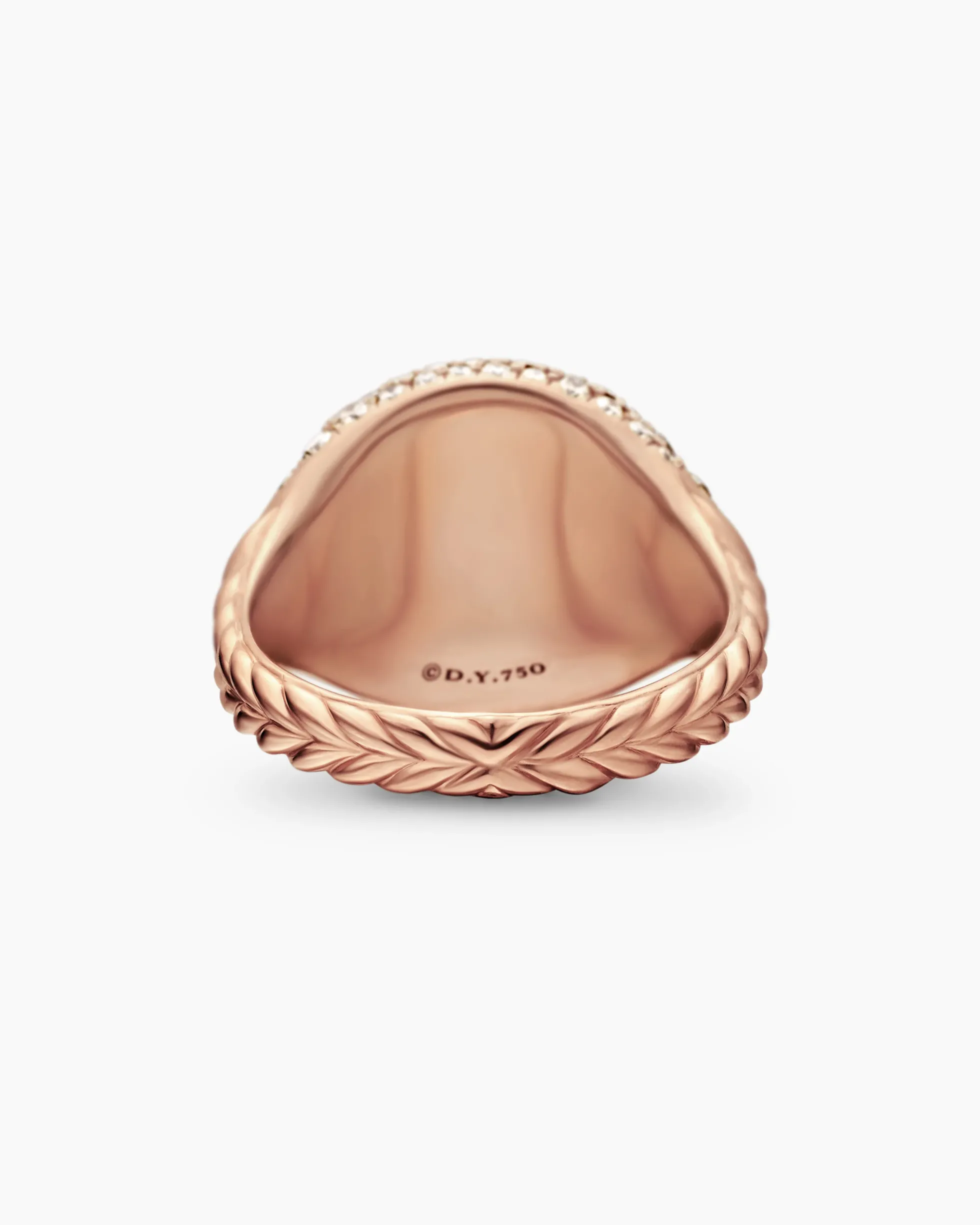 Pavé Pinky Ring 18K Rose Gold with Cognac Diamonds, 13mm