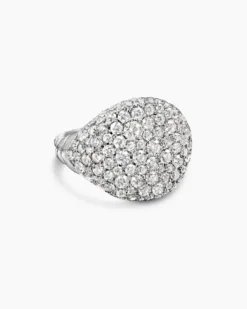 Pavé Pinky Ring 18K White Gold with Diamonds, 13mm