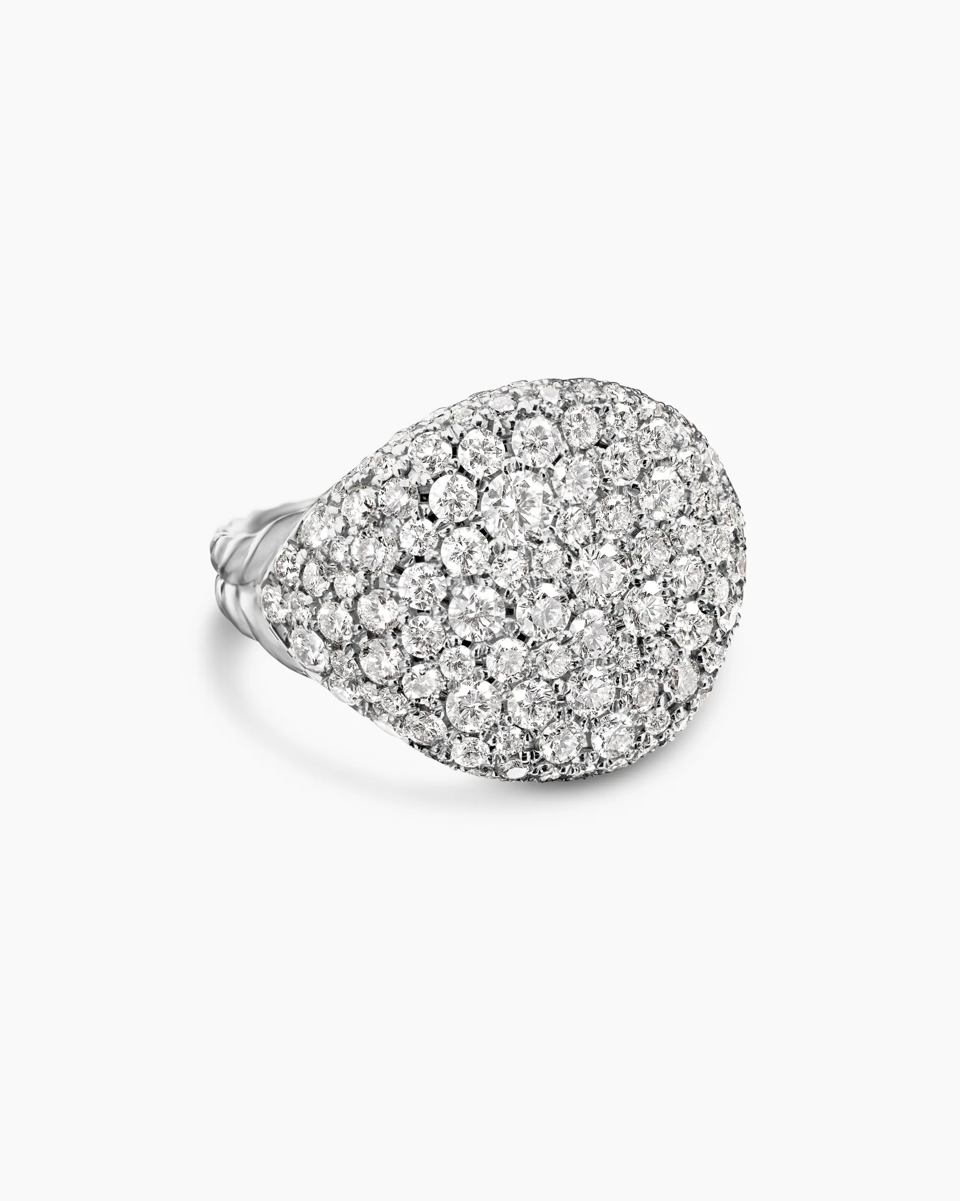 Pavé Pinky Ring 18K White Gold with Diamonds, 13mm