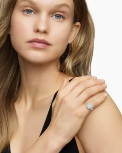 Pavé Pinky Ring 18K White Gold with Diamonds, 13mm