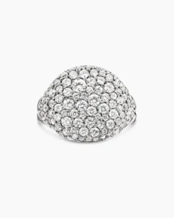 Pavé Pinky Ring 18K White Gold with Diamonds, 13mm
