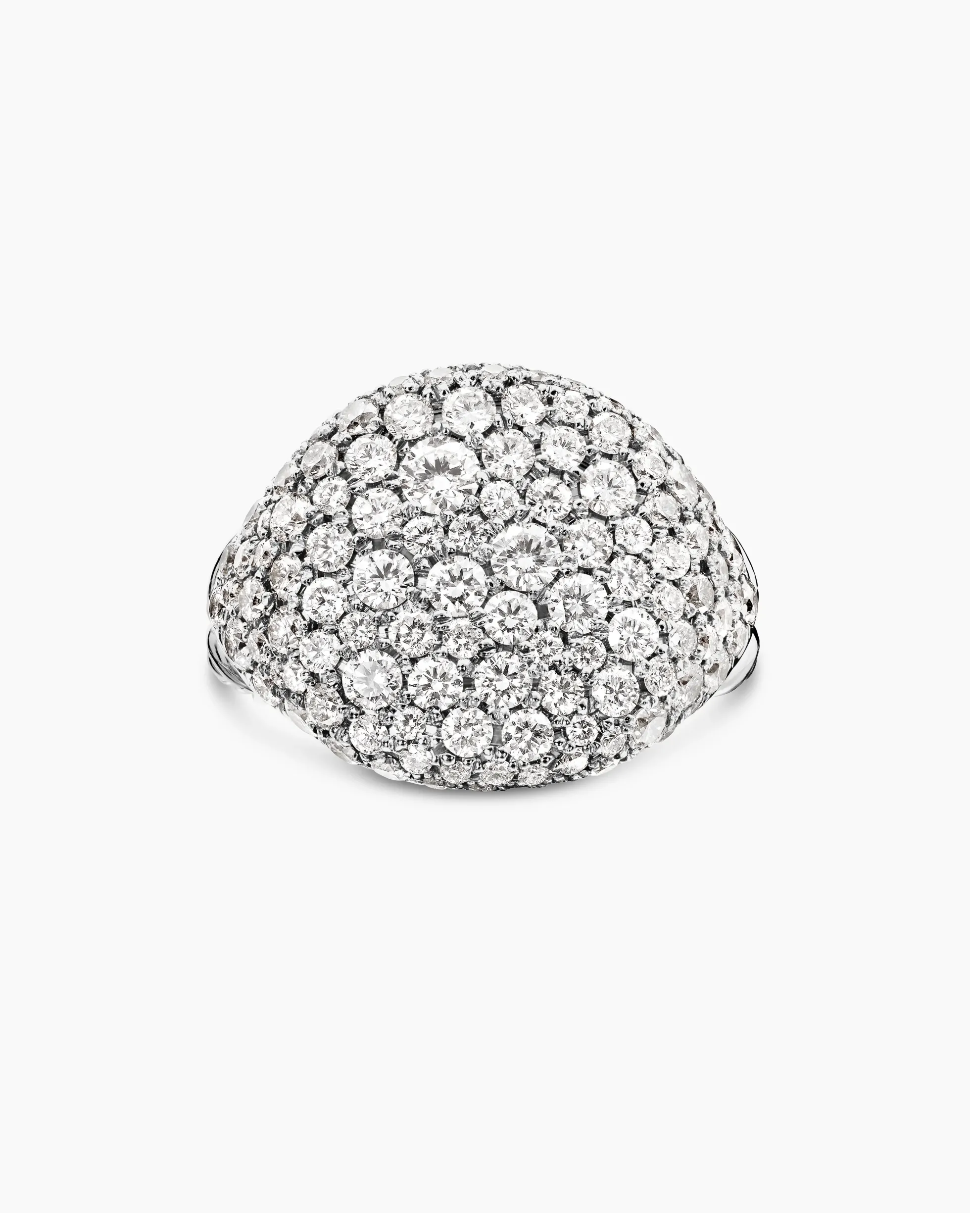 Pavé Pinky Ring 18K White Gold with Diamonds, 13mm
