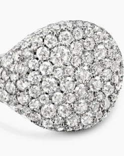 Pavé Pinky Ring 18K White Gold with Diamonds, 13mm