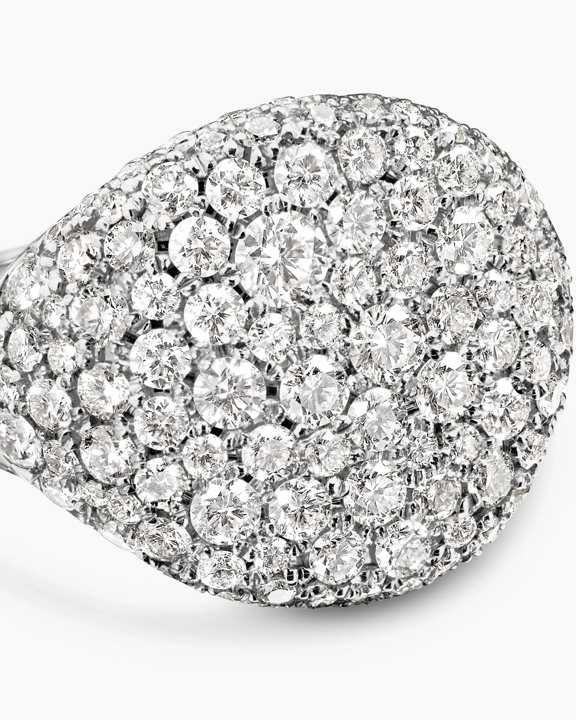 Pavé Pinky Ring 18K White Gold with Diamonds, 13mm