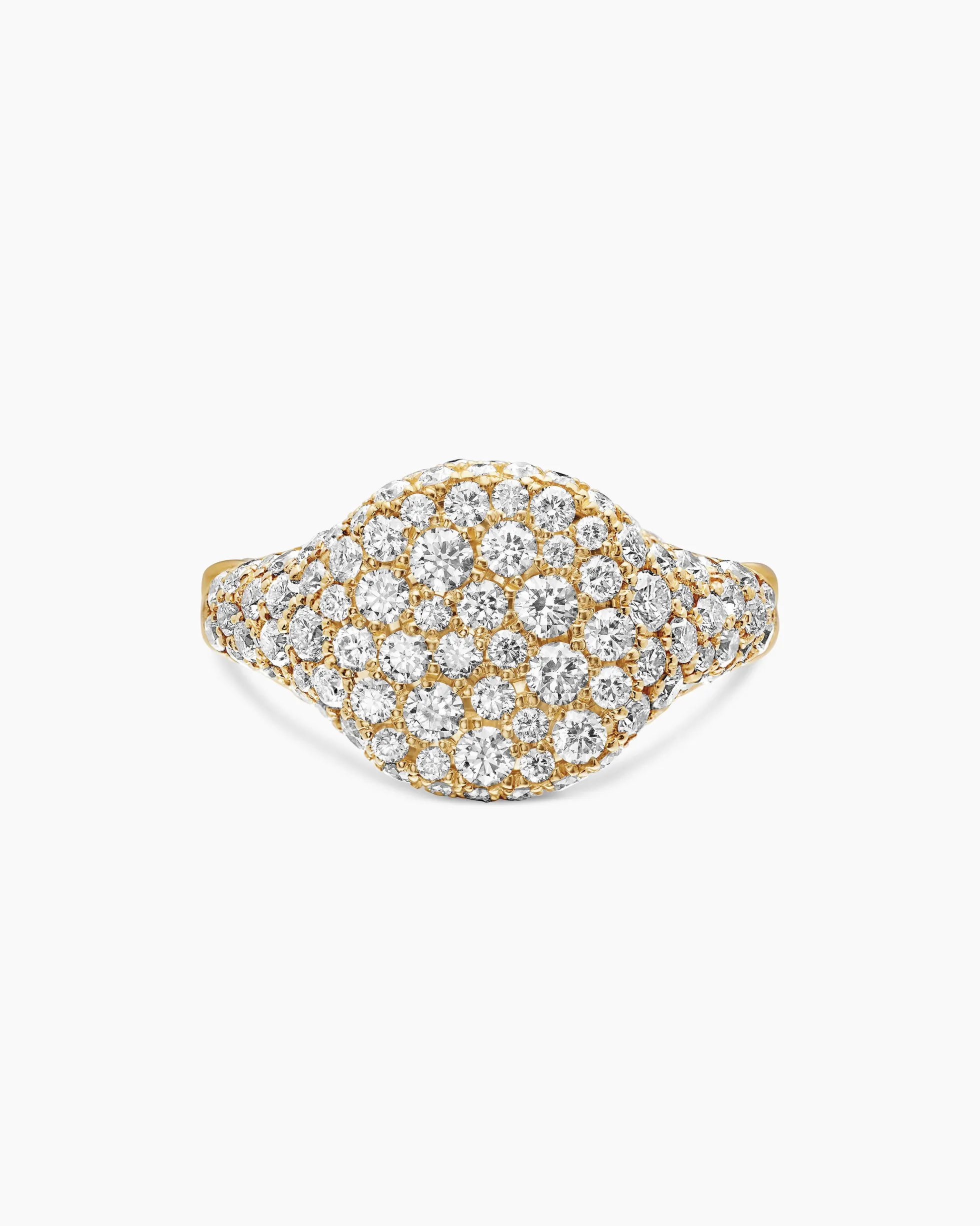 Pavé Pinky Ring 18K Yellow Gold with Diamonds, 10mm