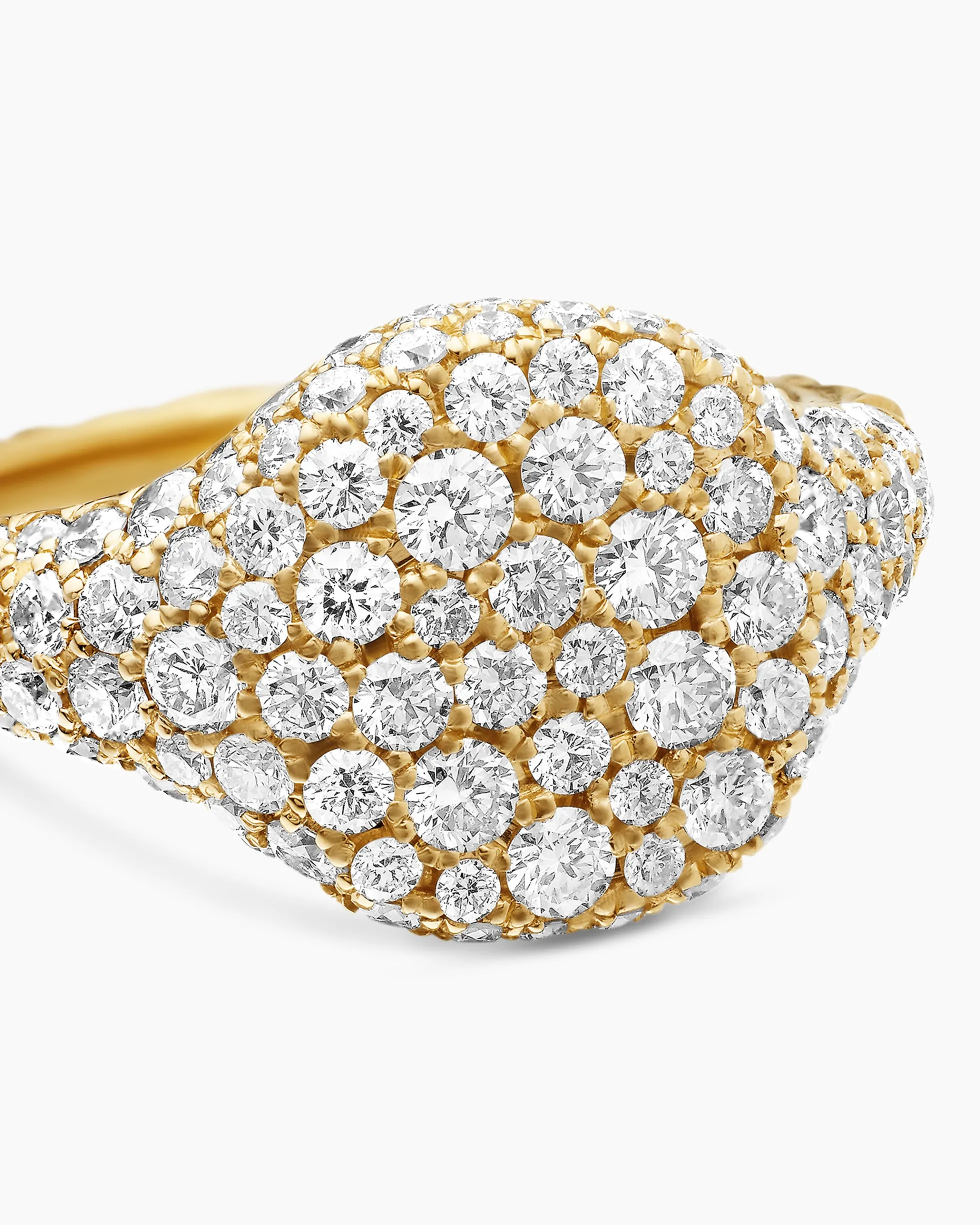 Pavé Pinky Ring 18K Yellow Gold with Diamonds, 10mm