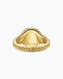 Pavé Pinky Ring 18K Yellow Gold with Diamonds, 10mm