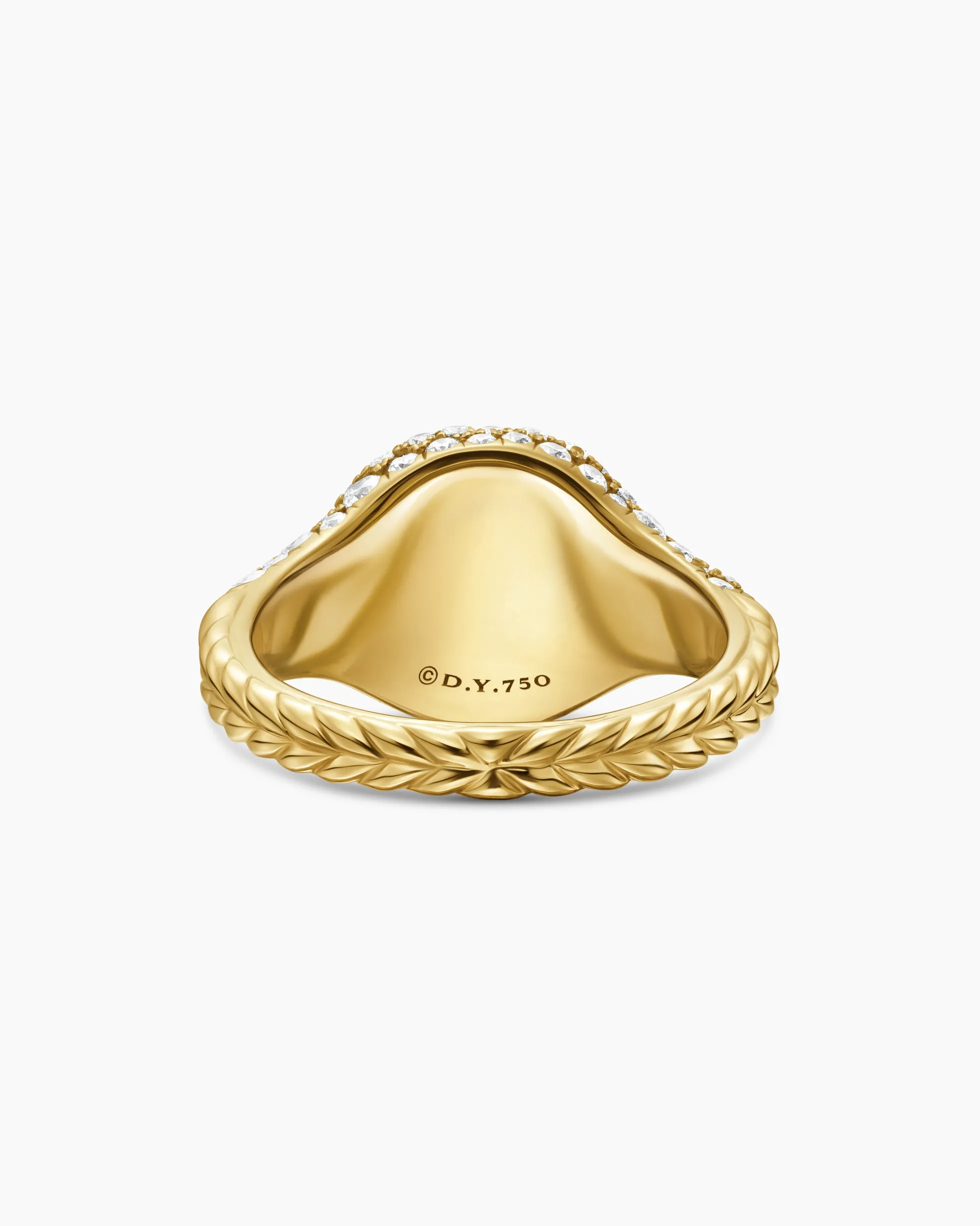 Pavé Pinky Ring 18K Yellow Gold with Diamonds, 10mm