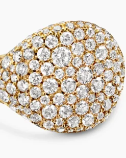 Pavé Pinky Ring 18K Yellow Gold with Diamonds, 13mm