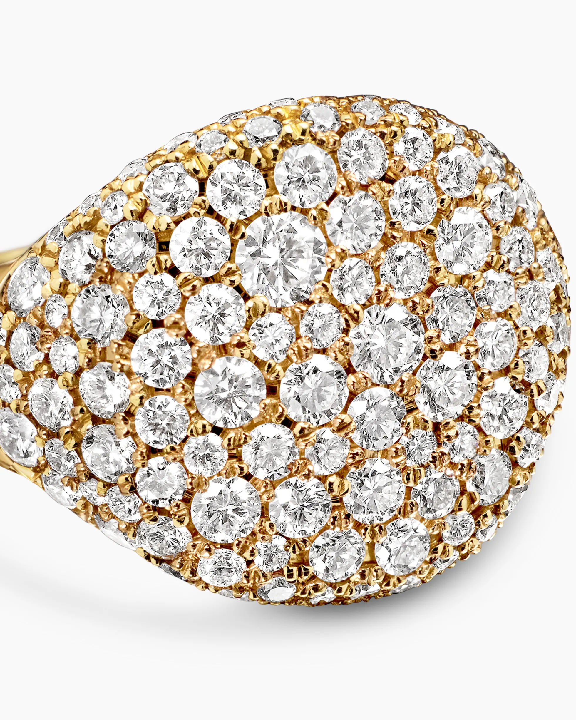 Pavé Pinky Ring 18K Yellow Gold with Diamonds, 13mm