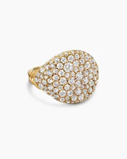 Pavé Pinky Ring 18K Yellow Gold with Diamonds, 13mm