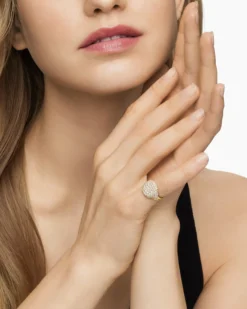 Pavé Pinky Ring 18K Yellow Gold with Diamonds, 13mm