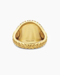 Pavé Pinky Ring 18K Yellow Gold with Diamonds, 13mm