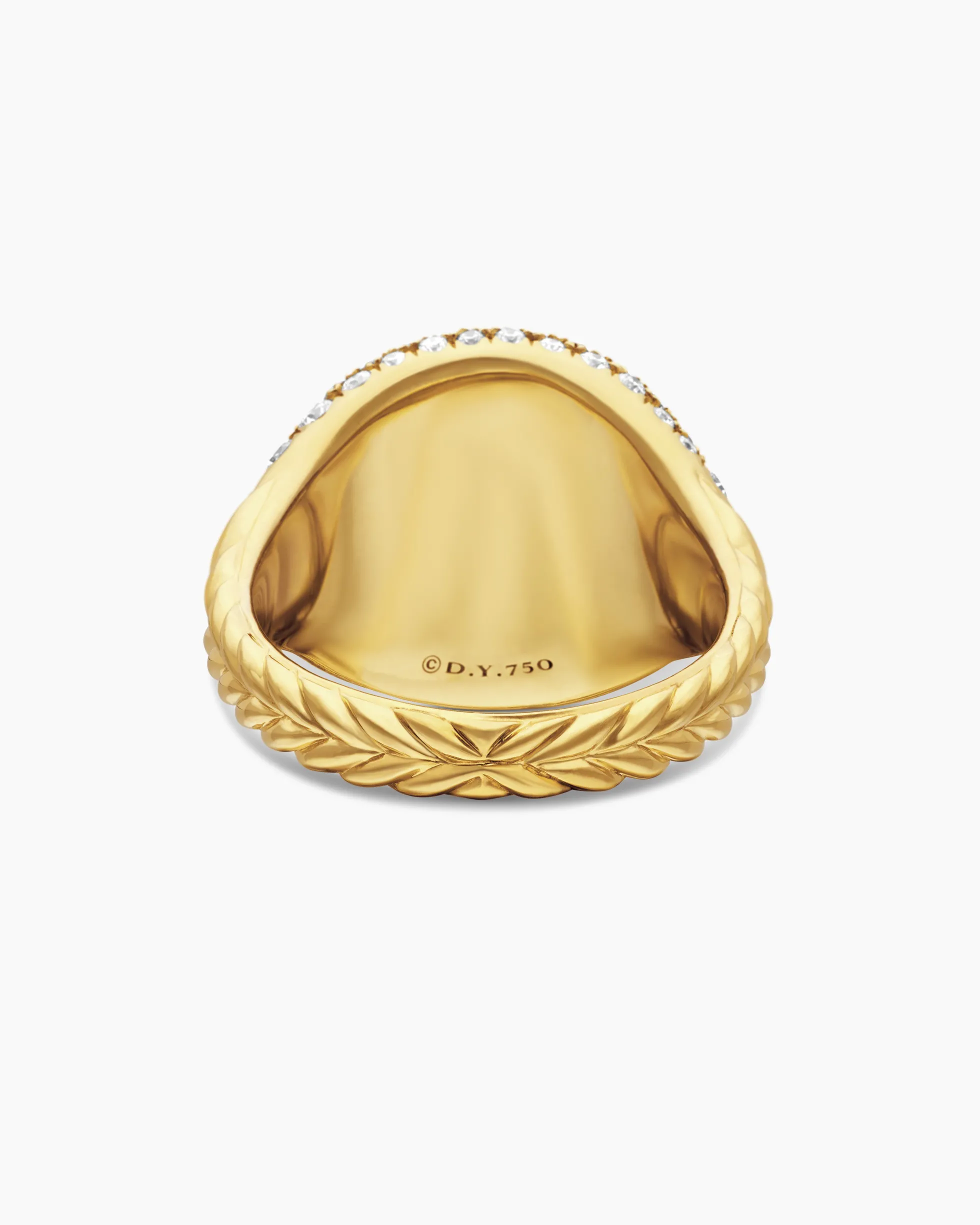 Pavé Pinky Ring 18K Yellow Gold with Diamonds, 13mm