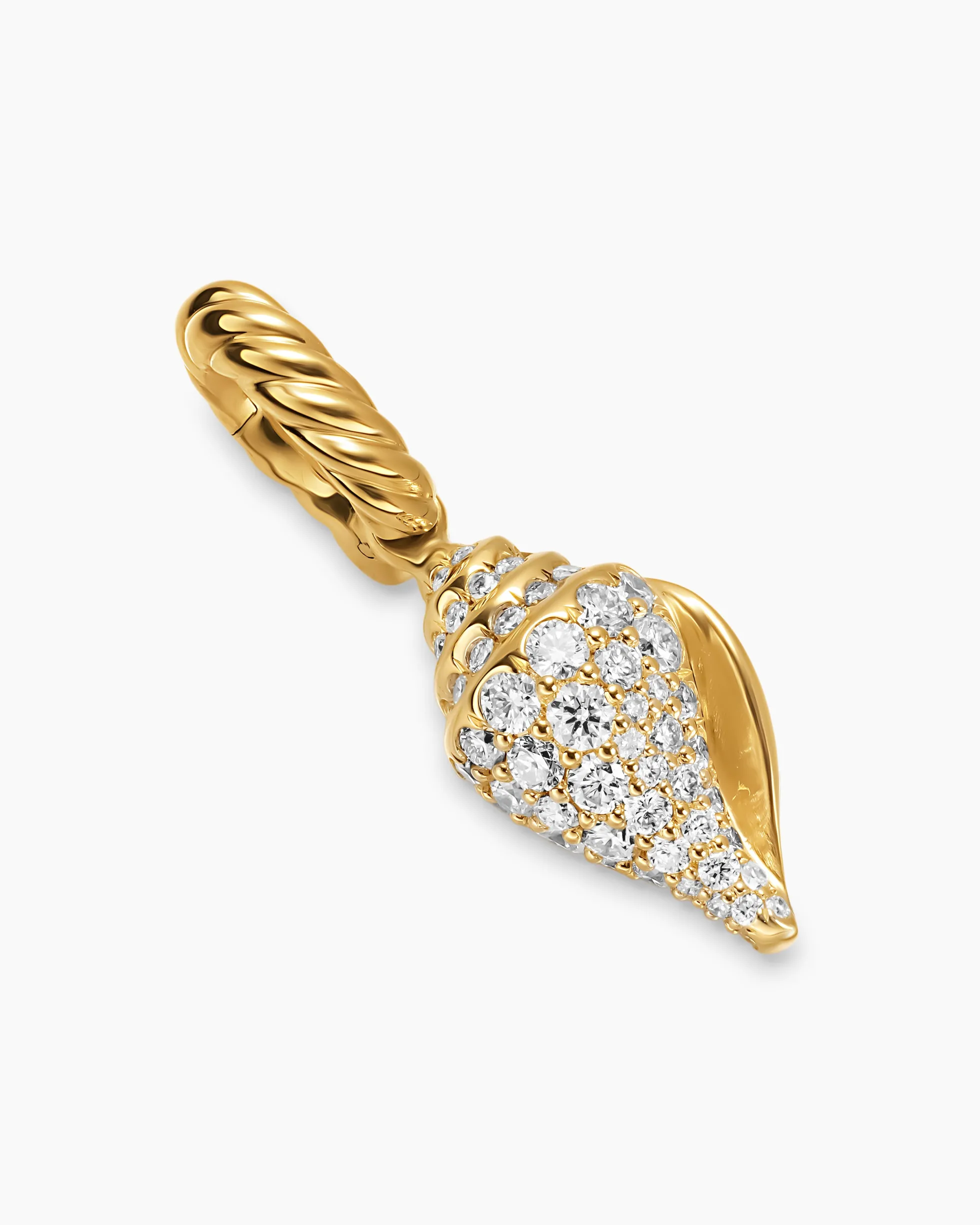 Pavé Shell Amulet 18K Yellow Gold with Diamonds, 12.8mm