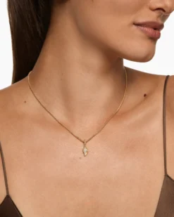 Pavé Shell Amulet 18K Yellow Gold with Diamonds, 12.8mm