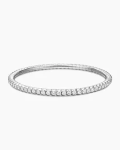 Pavé Stretch Bracelet 18K White Gold with Diamonds, 3mm