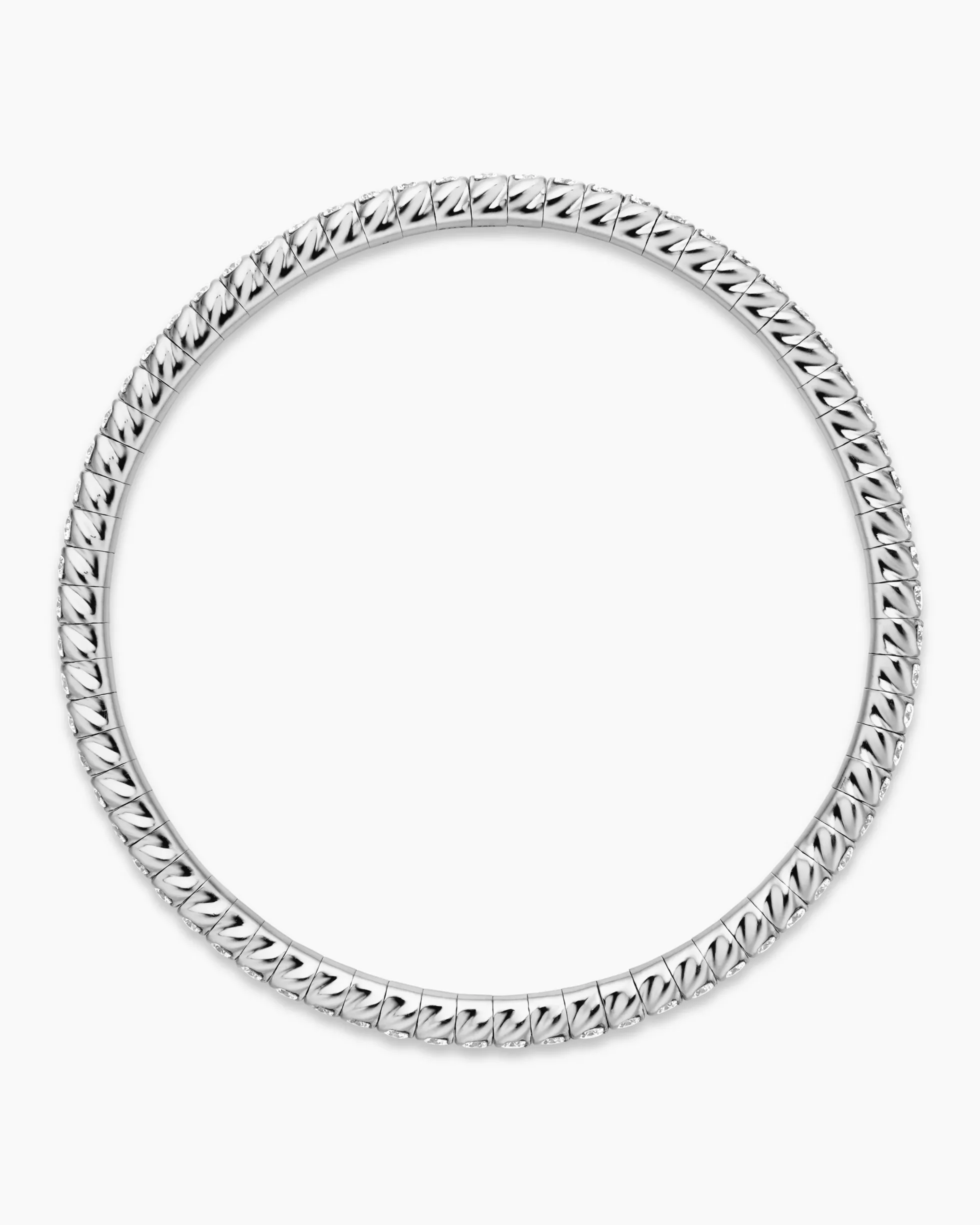 Pavé Stretch Bracelet 18K White Gold with Diamonds, 3mm