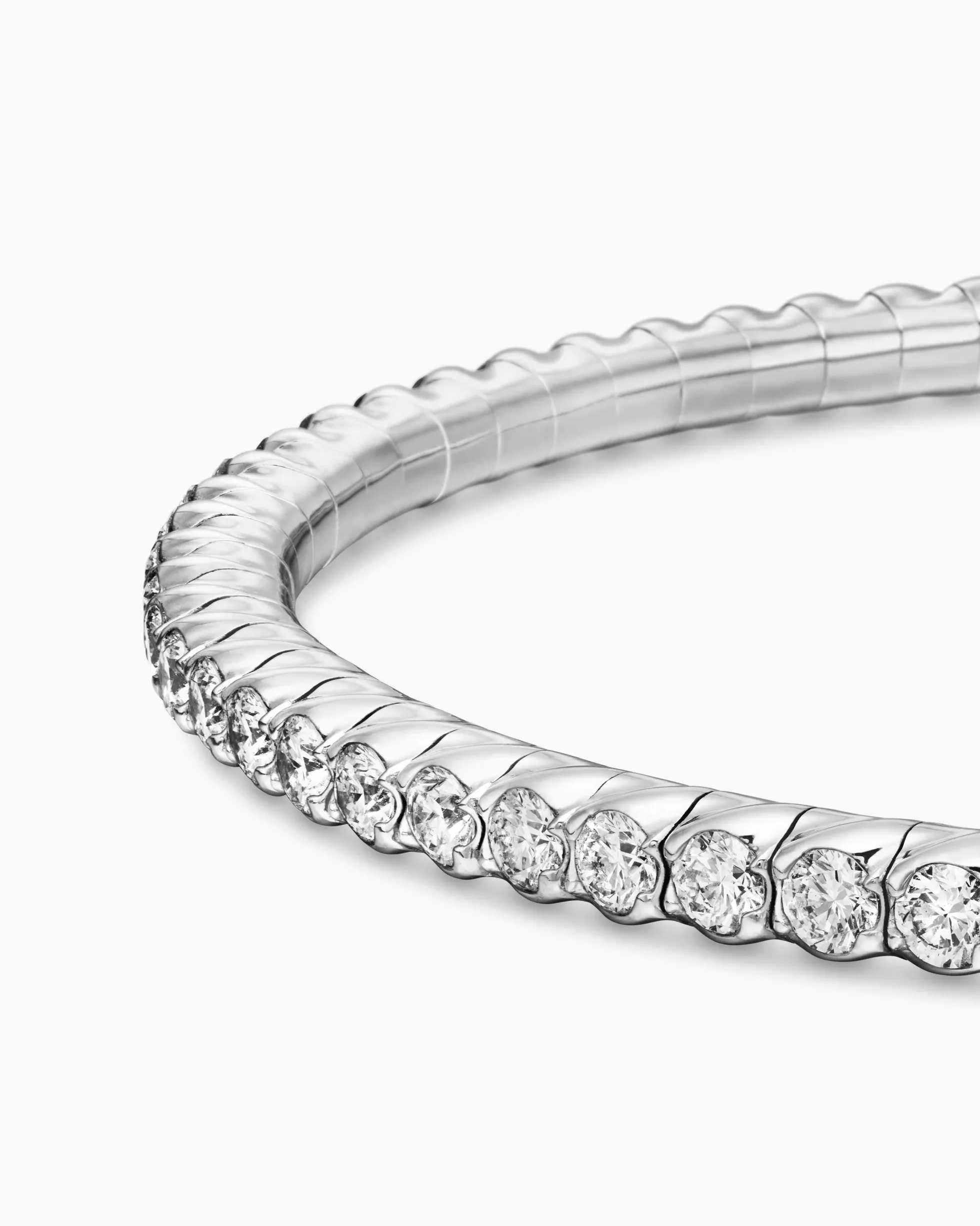 Pavé Stretch Bracelet 18K White Gold with Diamonds, 3mm