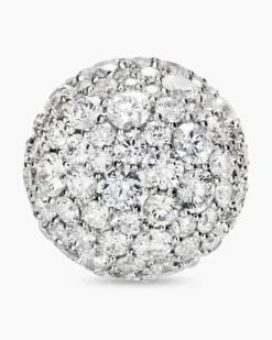 Pavé Stud Earrings 18K Yellow Gold with Diamonds, 12mm