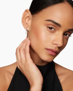 Pearl and Pavé Solari Drop Earrings Sterling Silver with Pearls and Diamonds, 18.4mm