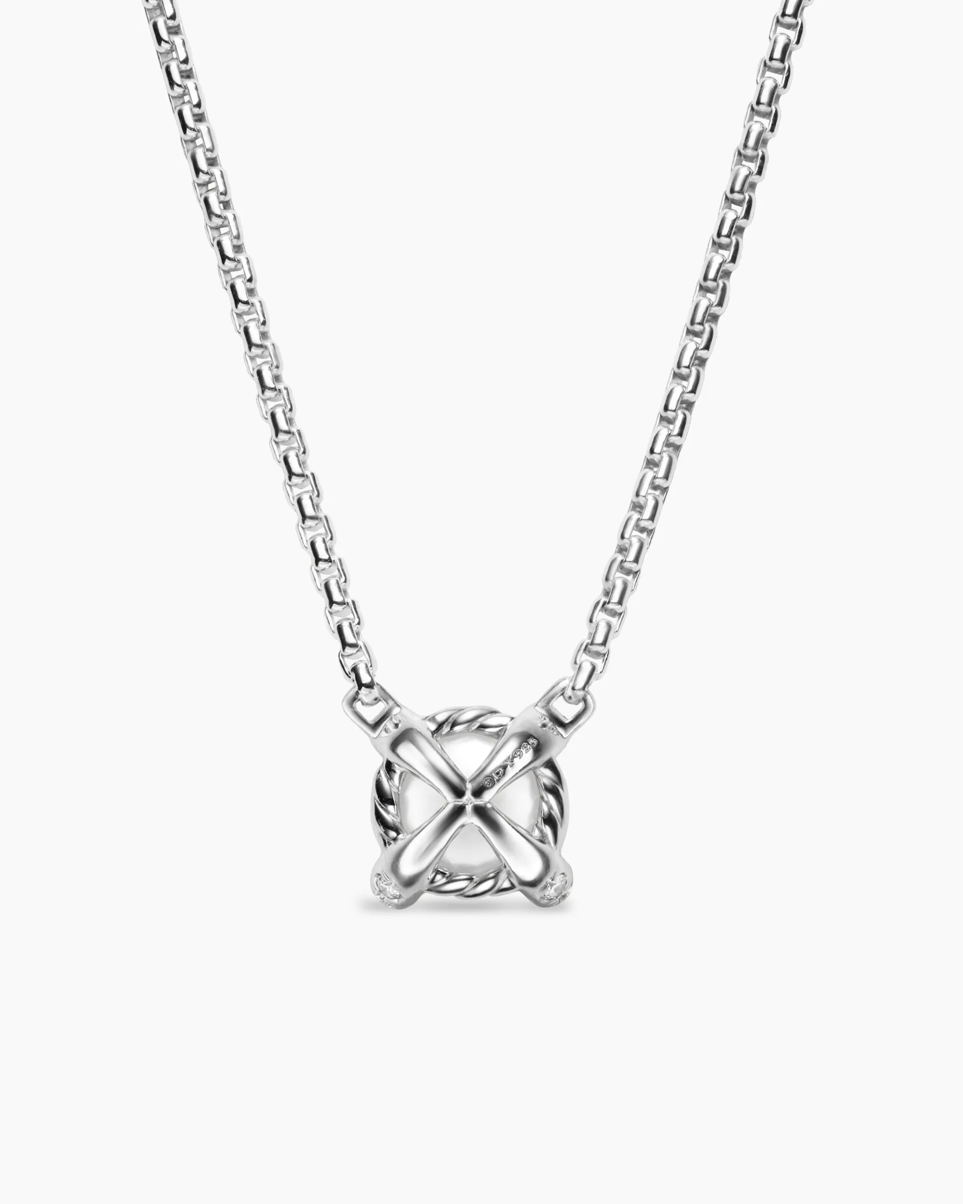 Pearl Classics Necklace Sterling Silver with Diamonds, 6.5mm