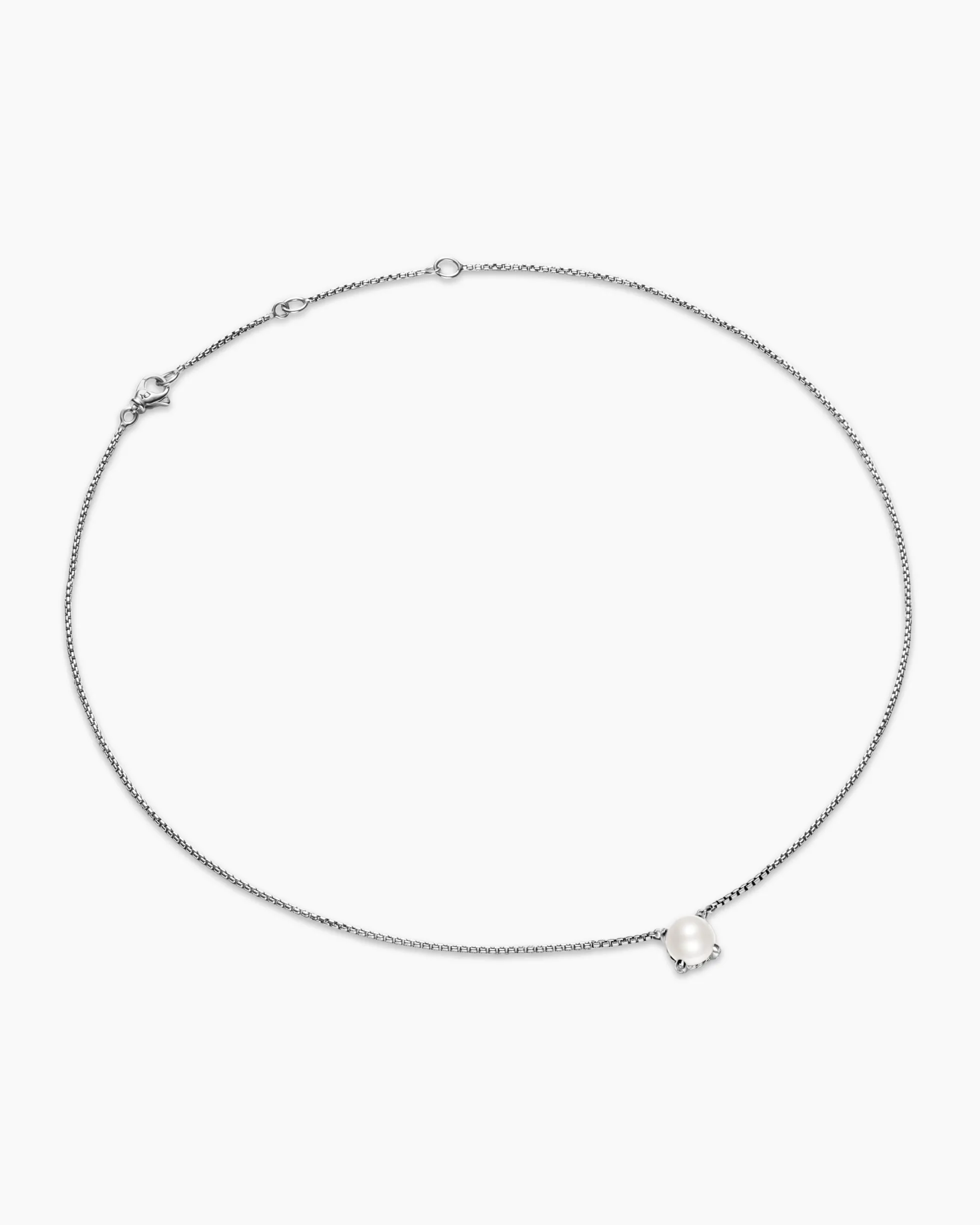 Pearl Classics Necklace Sterling Silver with Diamonds, 6.5mm