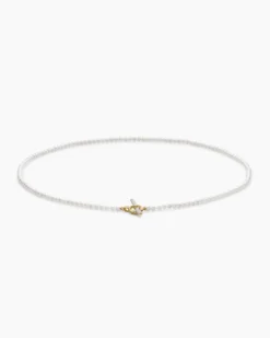 Pearl Classics Petite Toggle Necklace 18K Yellow Gold with Diamonds, 3mm
