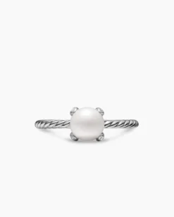 Pearl Classics Ring Sterling Silver with Diamonds, 2mm