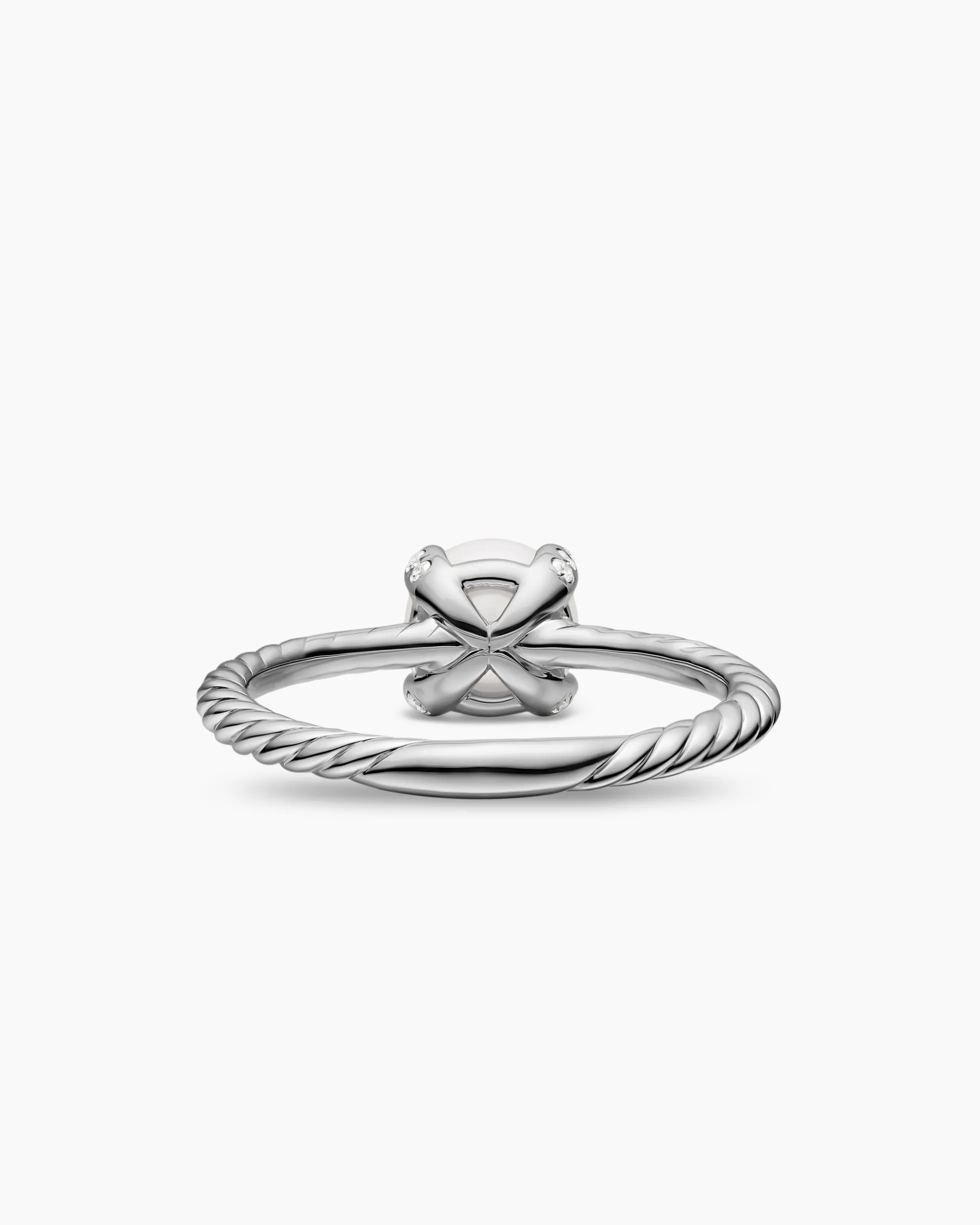 Pearl Classics Ring Sterling Silver with Diamonds, 2mm