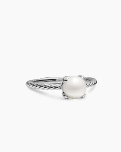 Pearl Classics Ring Sterling Silver with Diamonds, 2mm