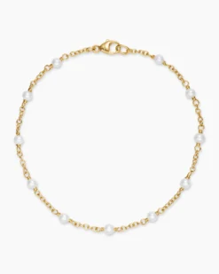 Pearl Classics Station Bracelet 18K Yellow Gold, 3.5mm