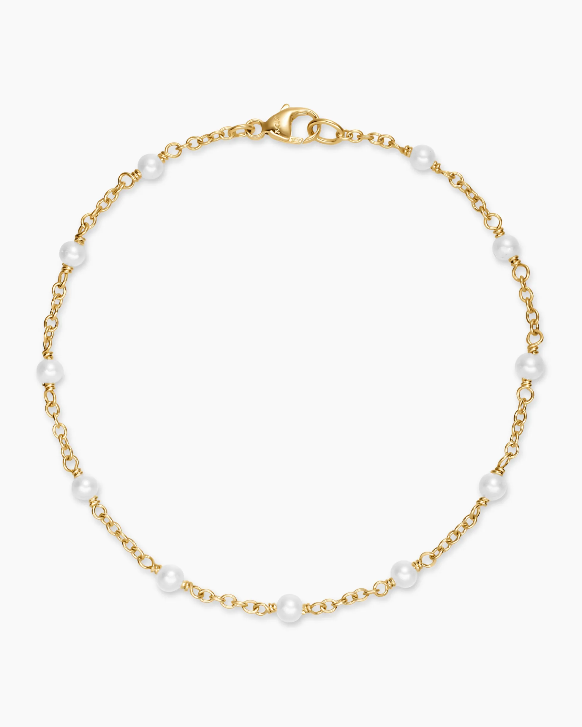 Pearl Classics Station Bracelet 18K Yellow Gold, 3.5mm