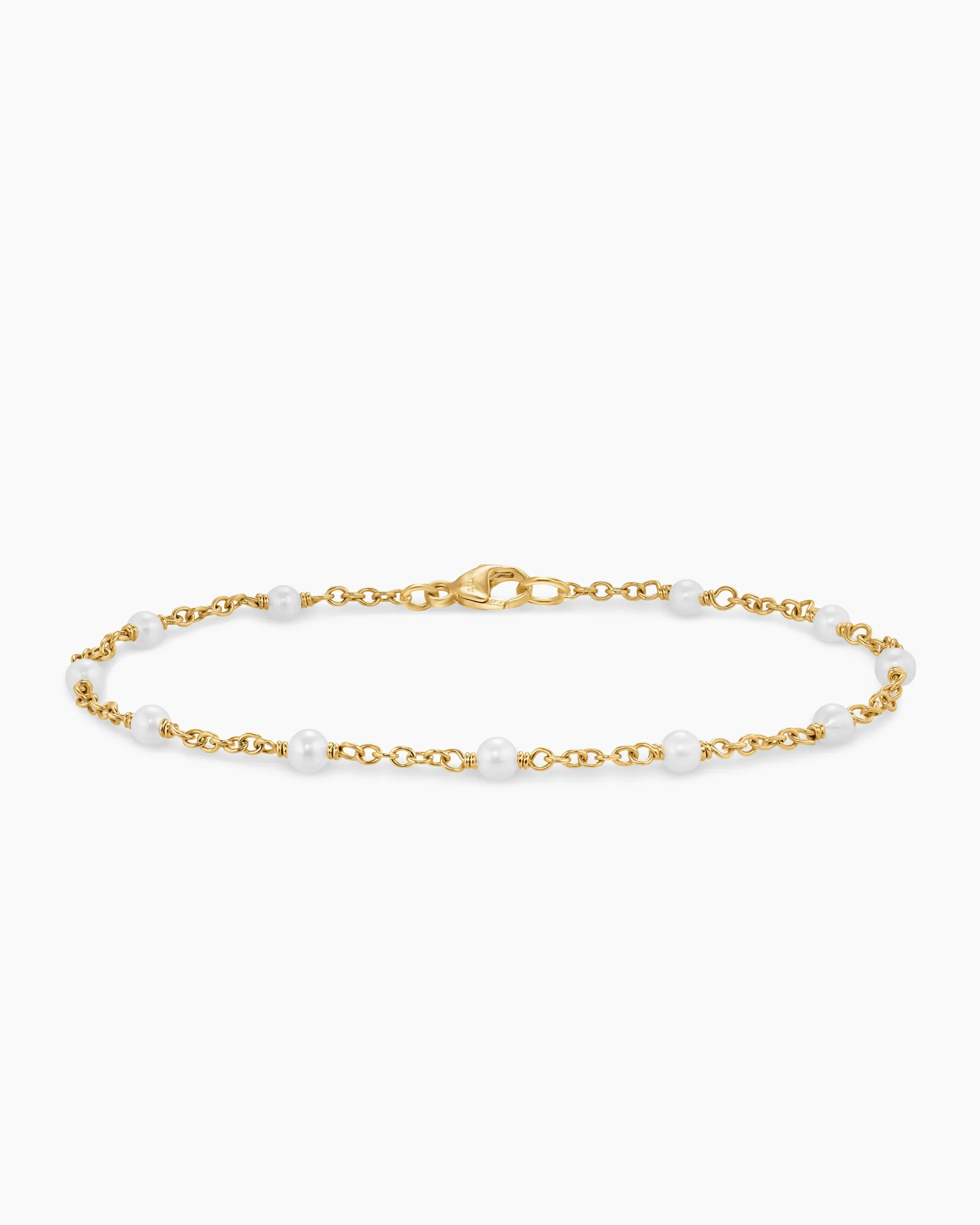 Pearl Classics Station Bracelet 18K Yellow Gold, 3.5mm