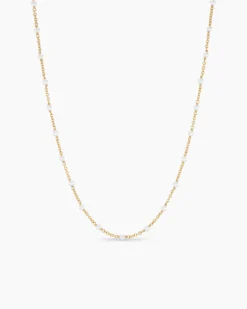 Pearl Classics Station Necklace 18K Yellow Gold, 3.5mm