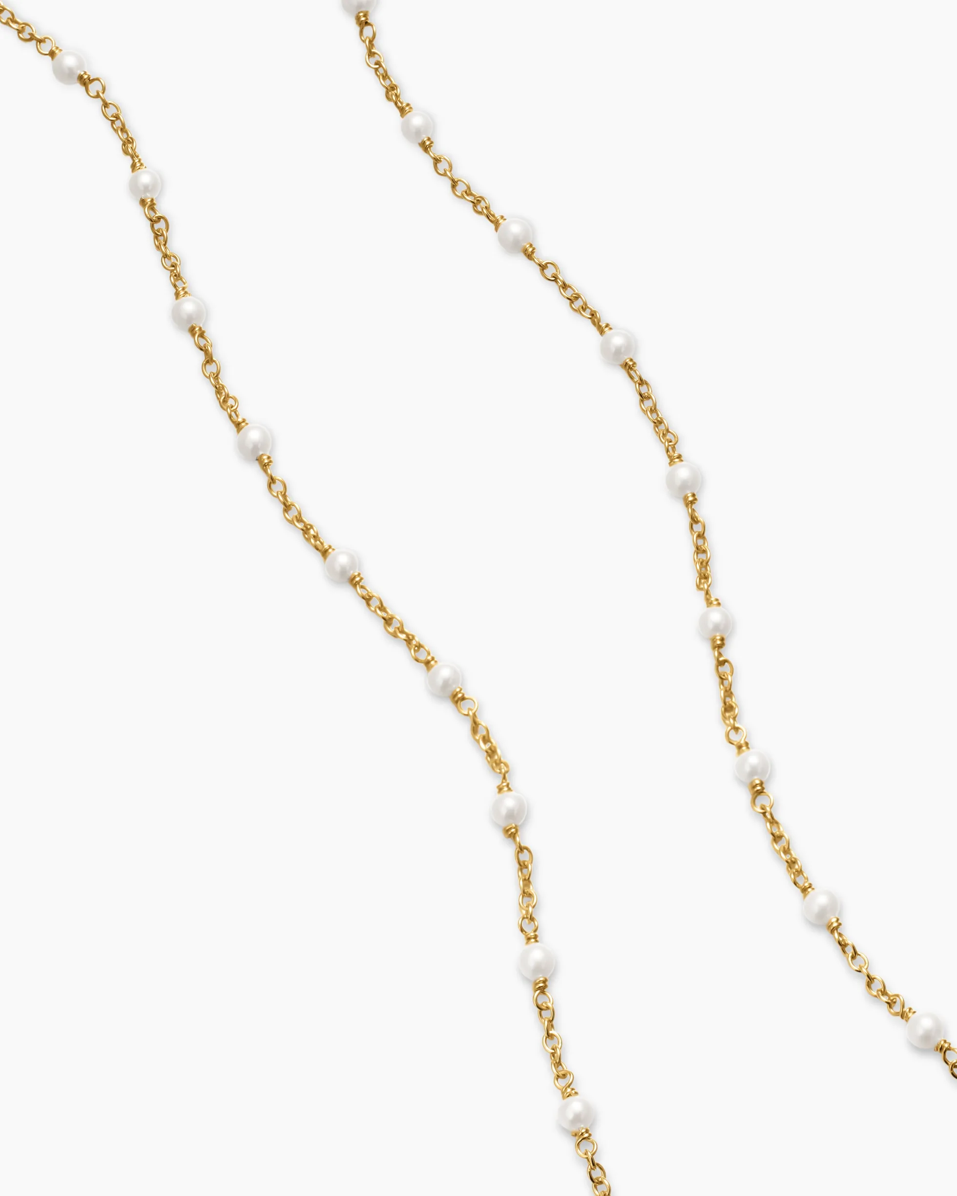 Pearl Classics Station Necklace 18K Yellow Gold, 3.5mm