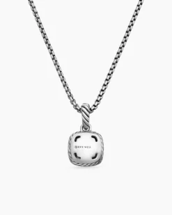 Petite Albion® Pendant Necklace Sterling Silver with Prasiolite and Diamonds, 7mm