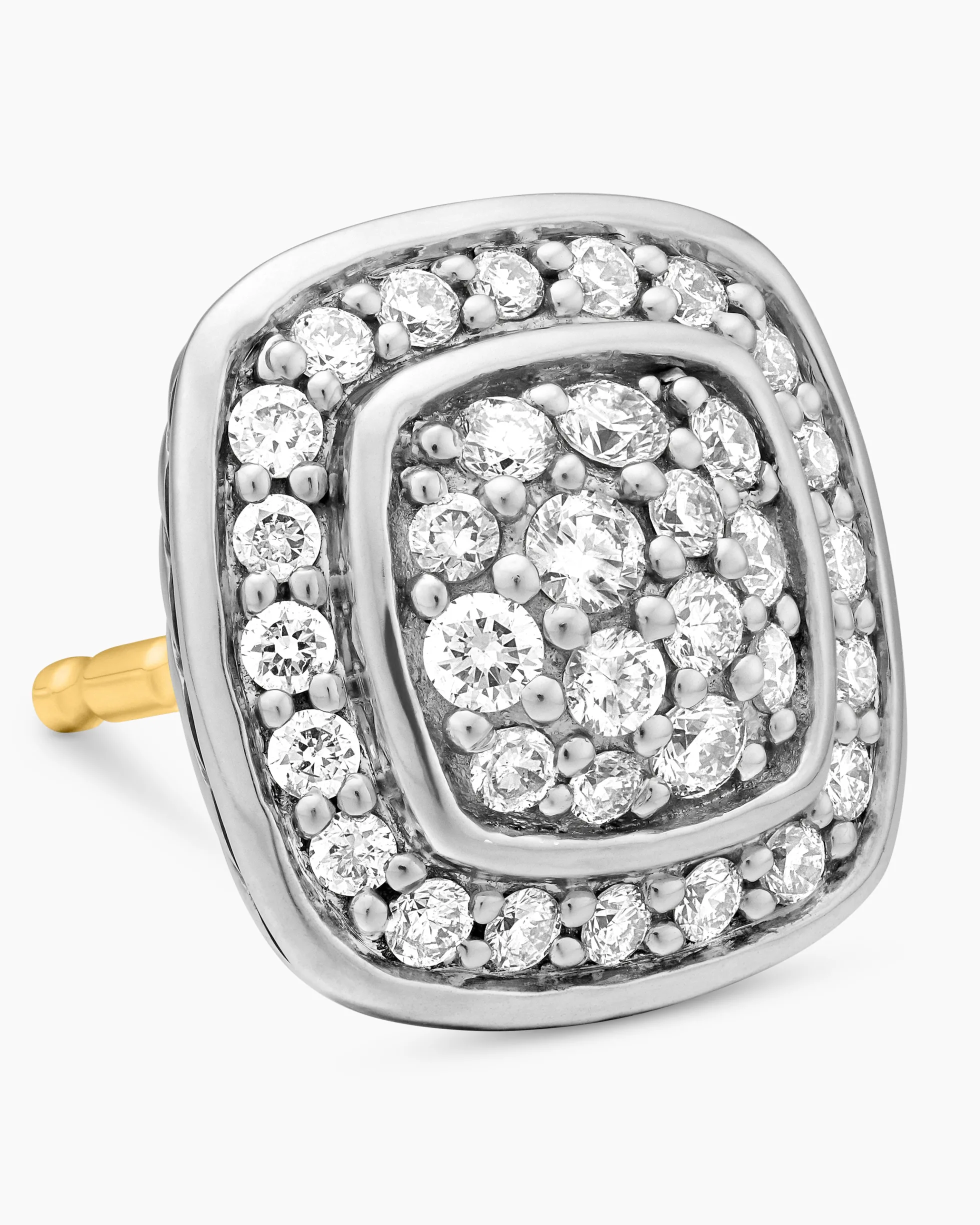 Petite Albion® Stud Earrings Sterling Silver with Pavé Diamonds, 5mm