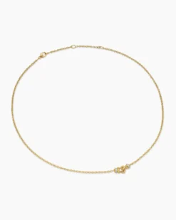Petite Buckle Necklace 18K Yellow Gold with Diamonds, 16.3mm