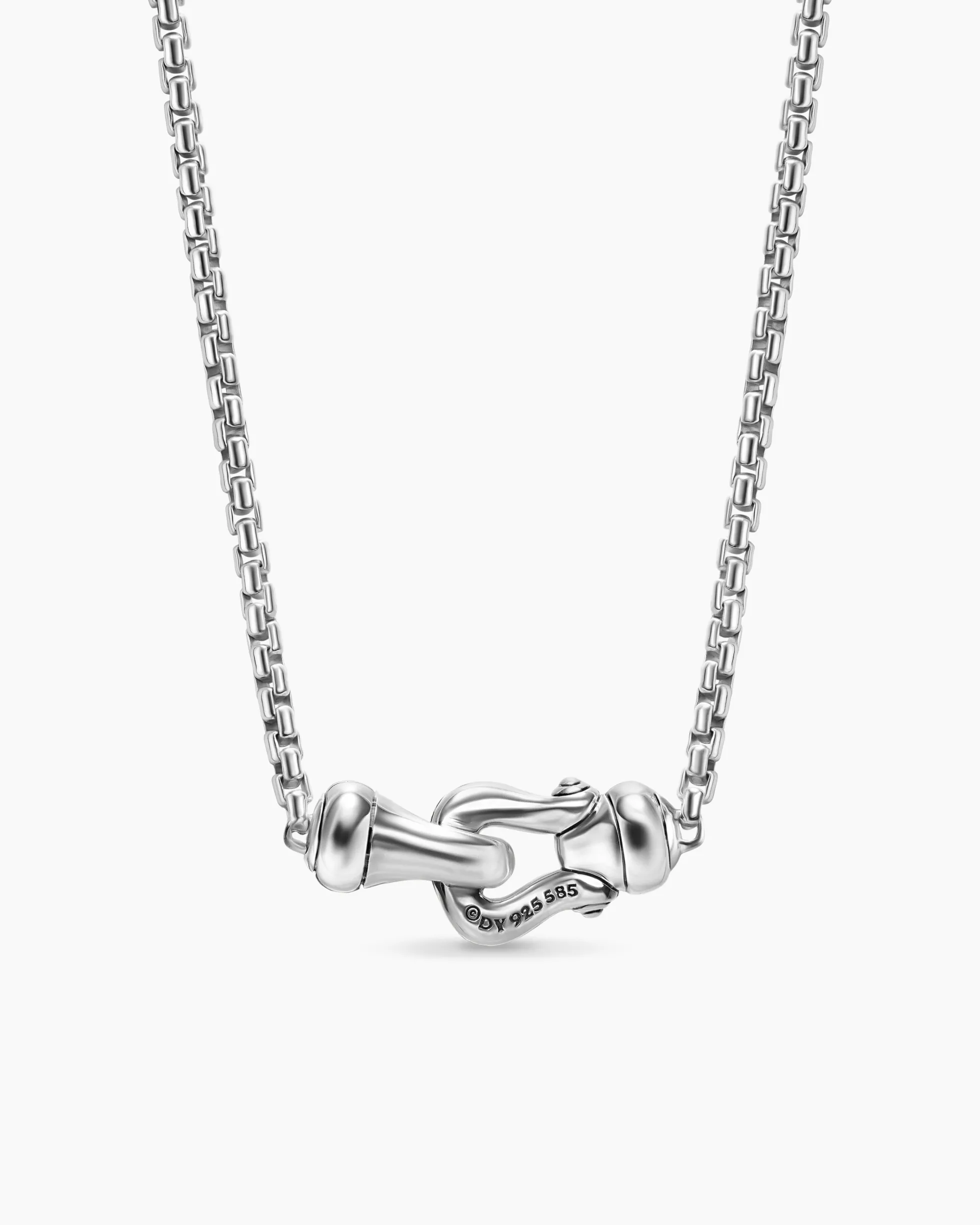Petite Buckle Necklace Sterling Silver with 14K Yellow Gold, 16.2mm