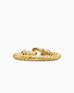 Petite Buckle Ring 18K Yellow Gold with Diamonds, 2mm
