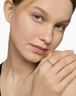Petite Buckle Ring Sterling Silver with 18K Yellow Gold, 2mm